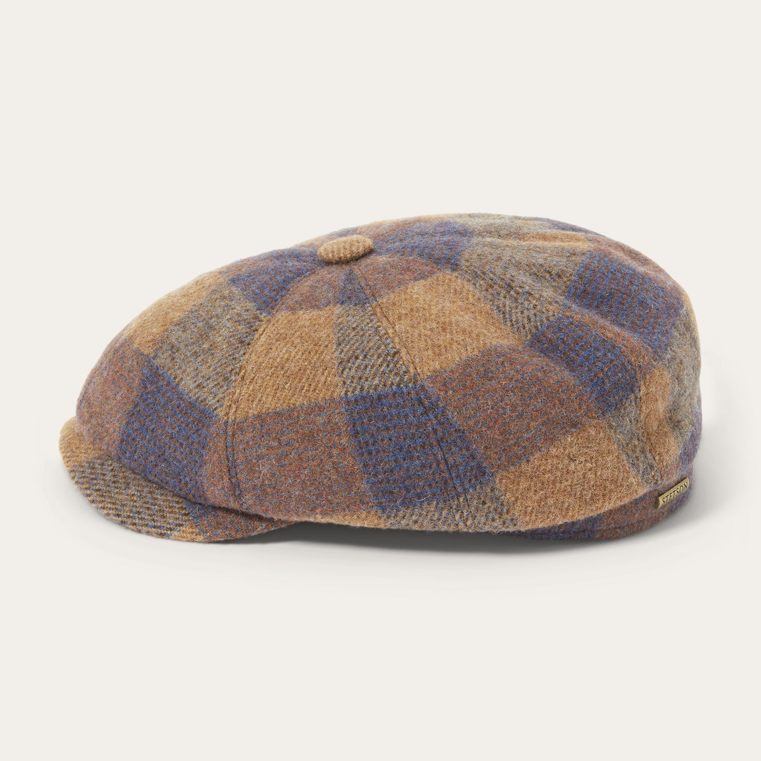 Wool Check Hatteras | Stetson Cognac/Sand/Blue