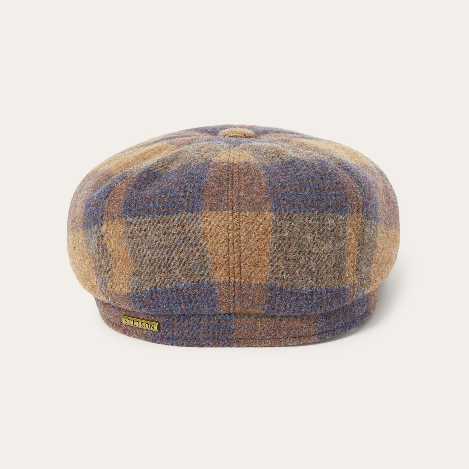 Wool Check Hatteras | Stetson Cognac/Sand/Blue