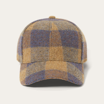 Wool Check Baseball Cap | Stetson Cognac/Sand/Blue