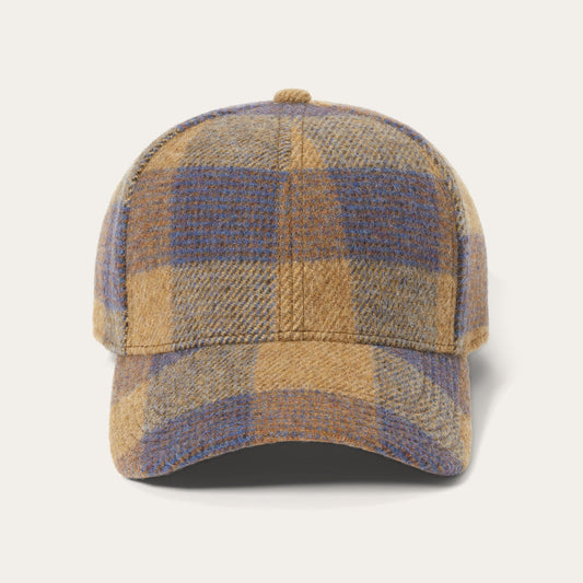 Wool Check Baseball Cap | Stetson Cognac/Sand/Blue