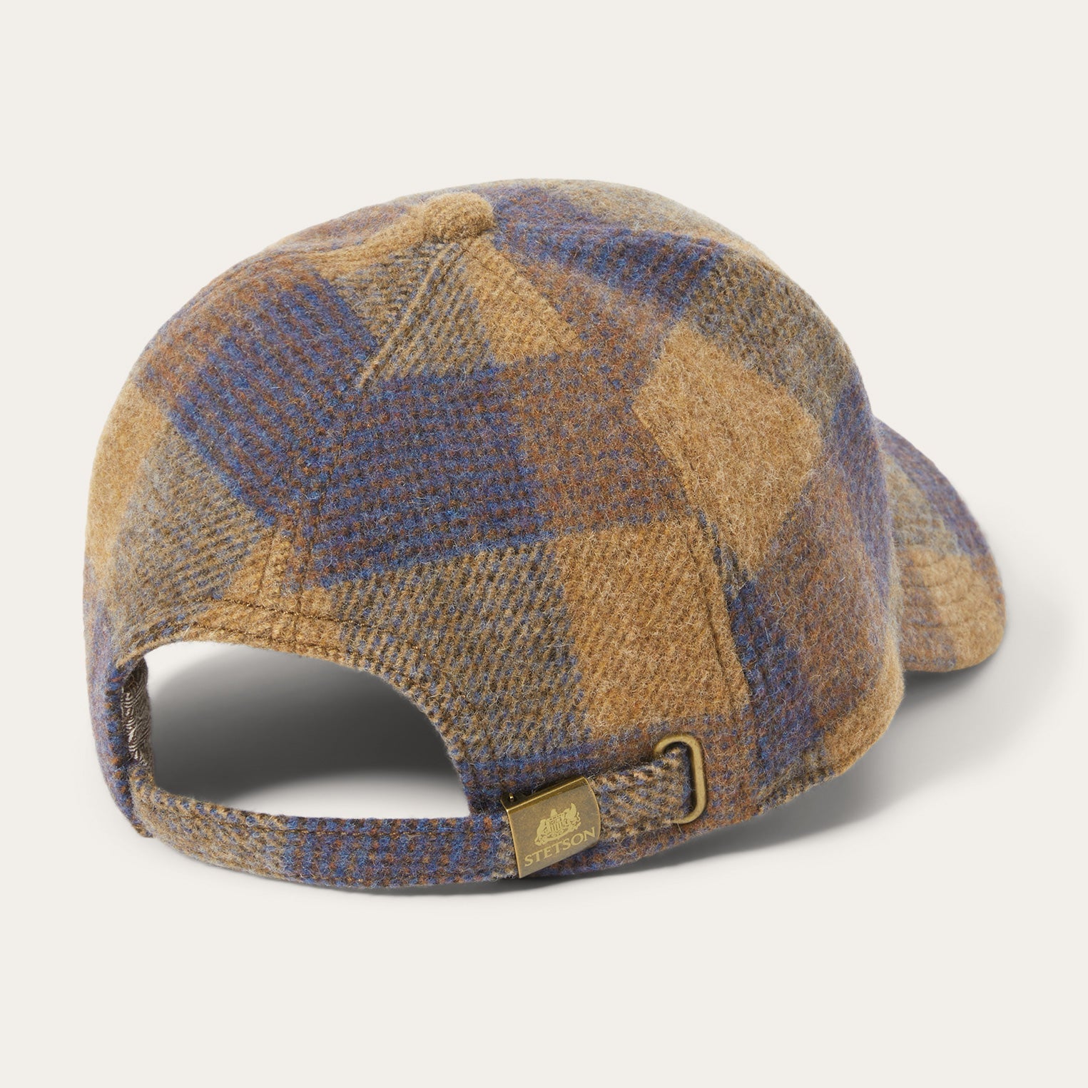 Wool Check Baseball Cap | Stetson Cognac/Sand/Blue