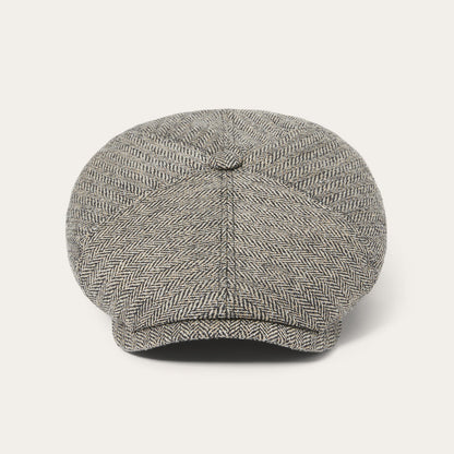 Silk Six-Panel Cap | Stetson Black/Brown Herringbone