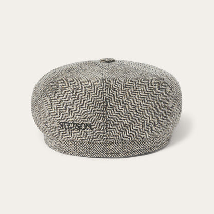 Silk Six-Panel Cap | Stetson Black/Brown Herringbone