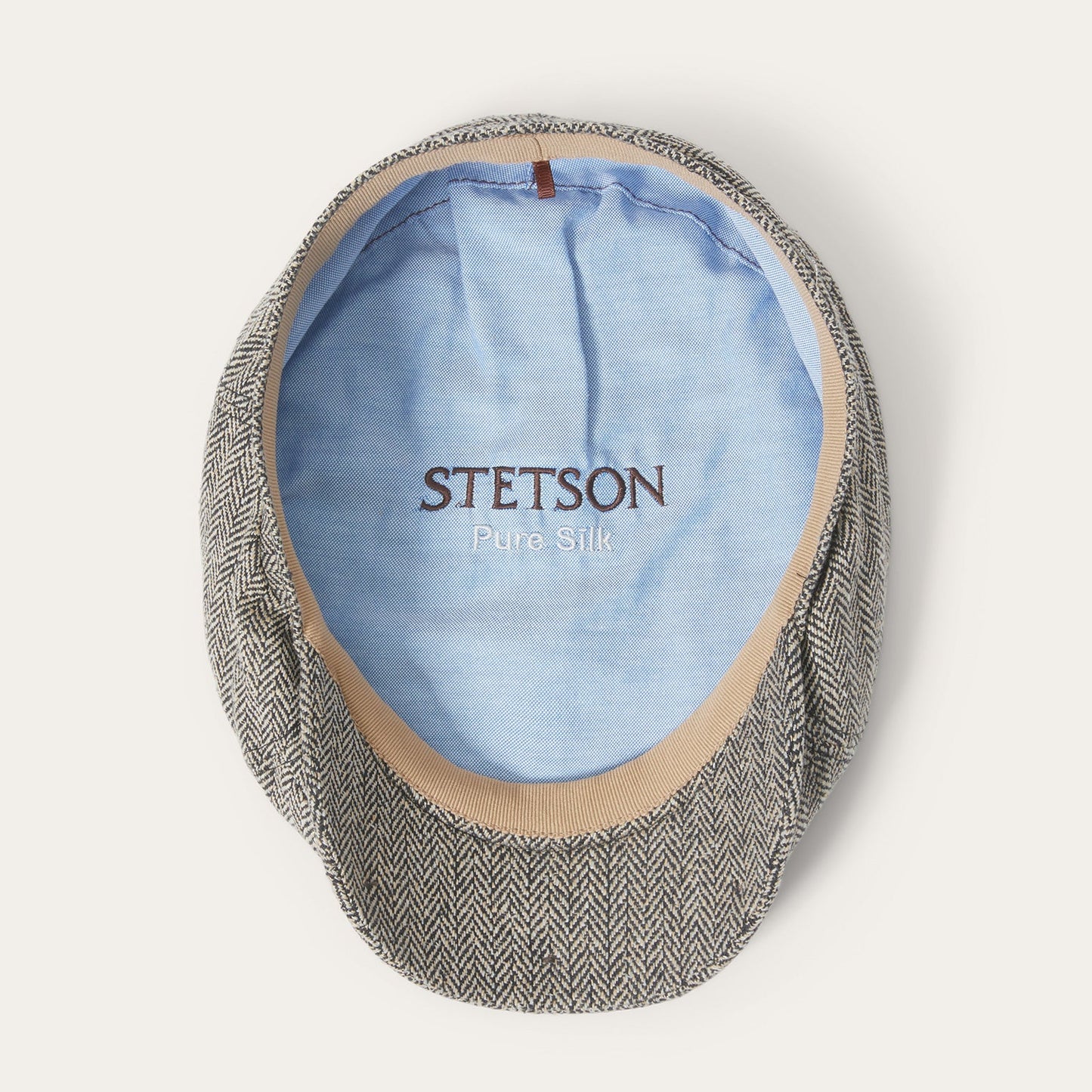 Silk Six-Panel Cap | Stetson Black/Brown Herringbone