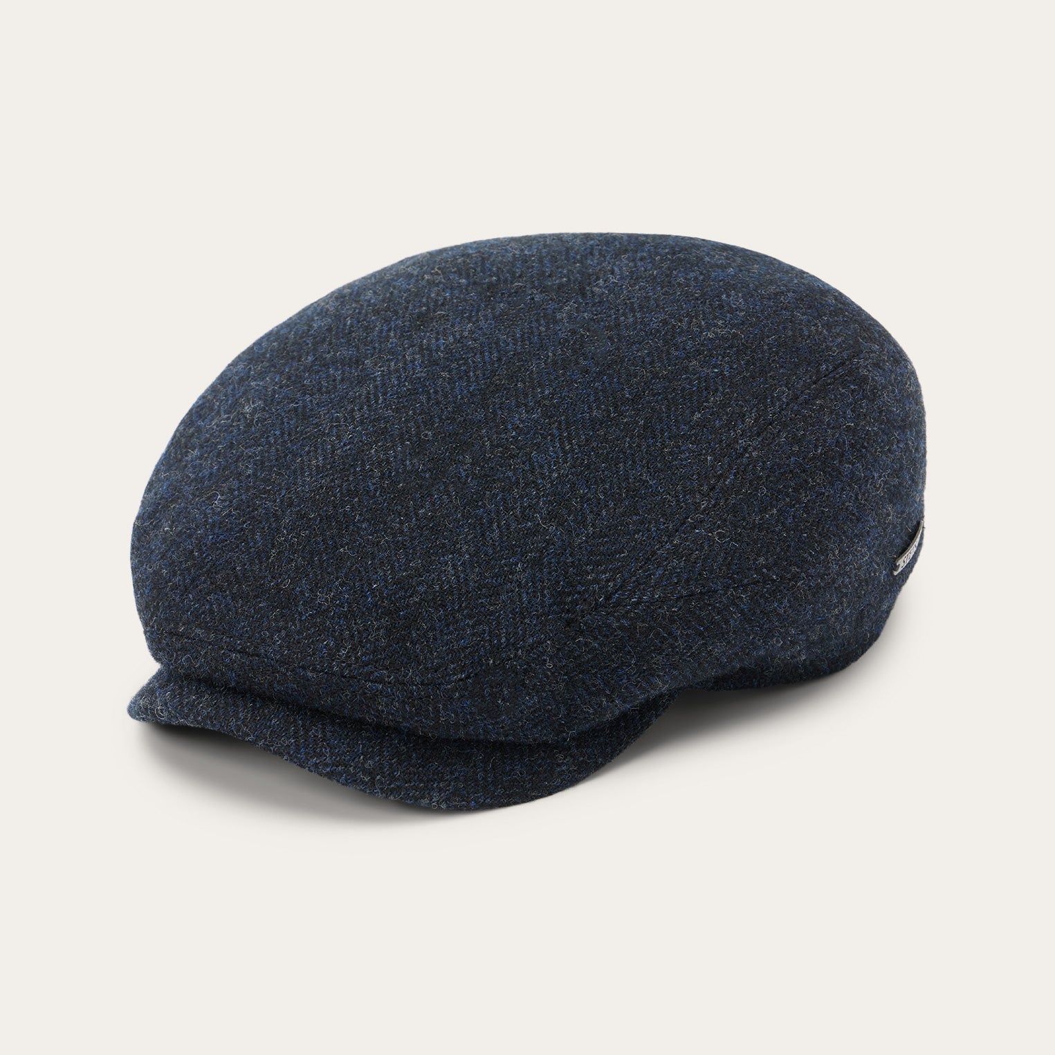 Wool Herringbone Driver Cap | Stetson Dark Navy Herringbone