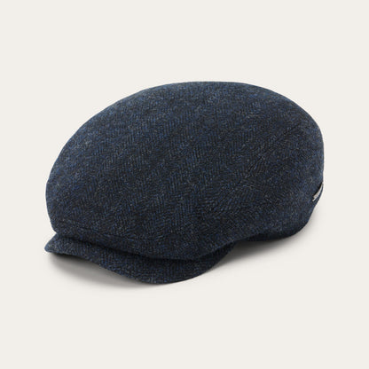 Wool Herringbone Driver Cap | Stetson Dark Navy Herringbone