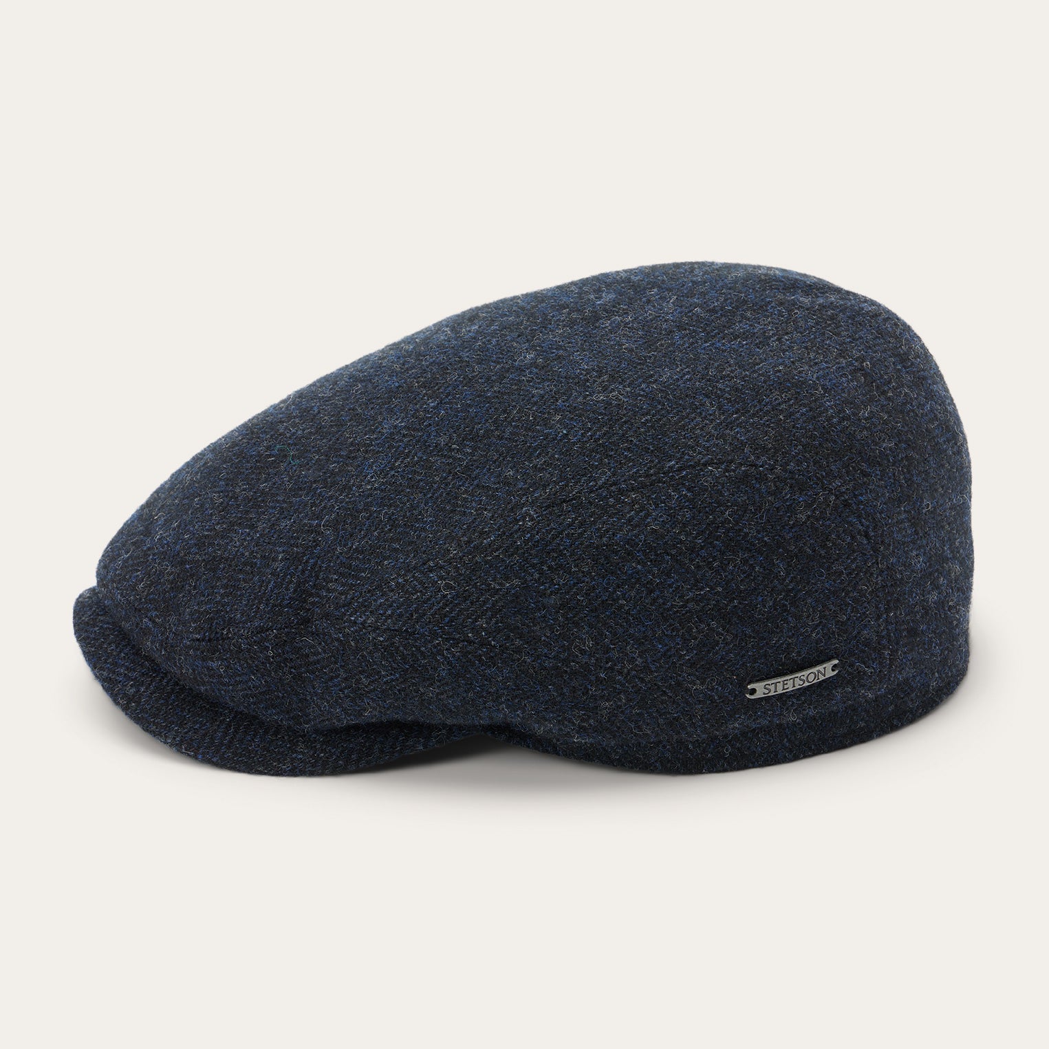 Wool Herringbone Driver Cap | Stetson Dark Navy Herringbone