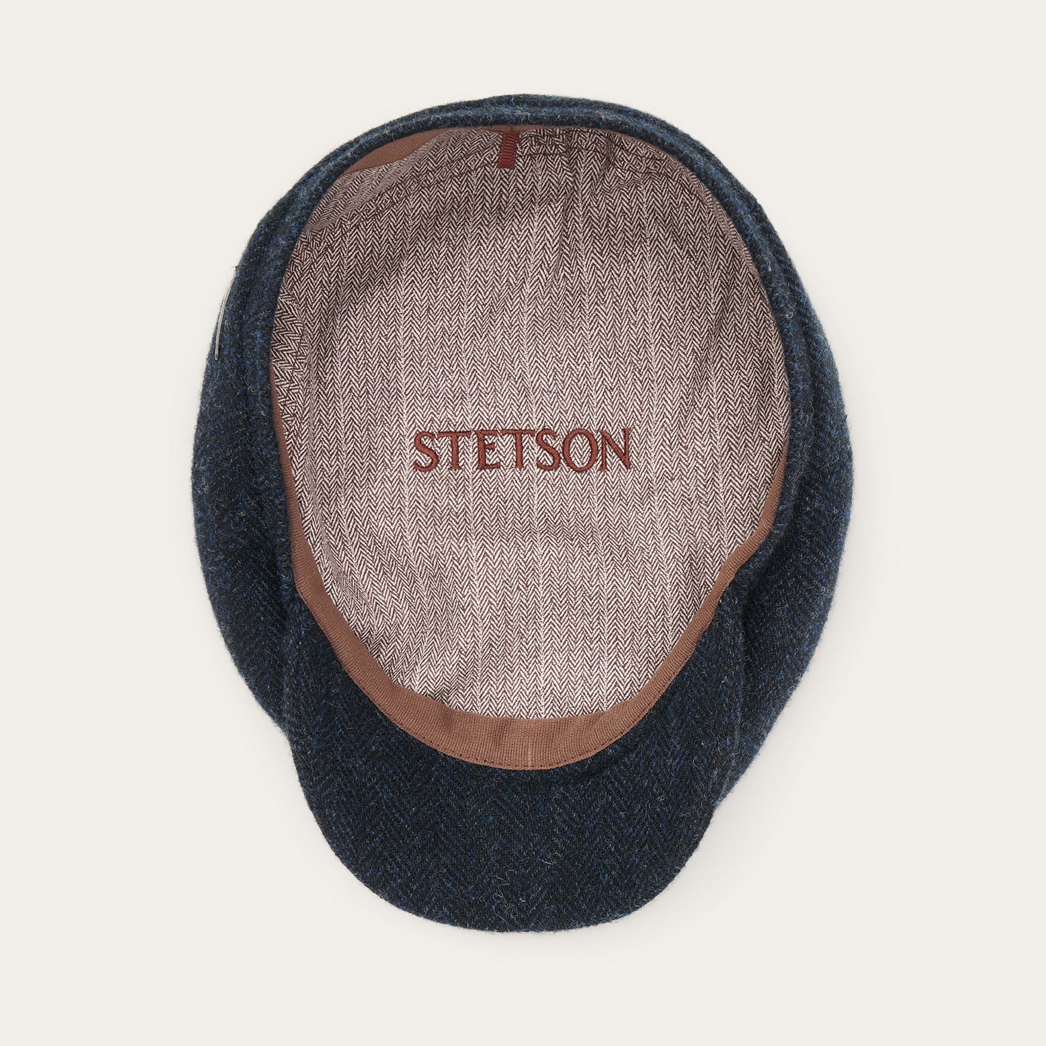 Wool Herringbone Driver Cap | Stetson Dark Navy Herringbone