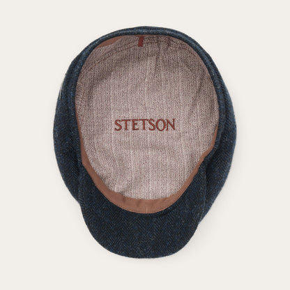 Wool Herringbone Driver Cap | Stetson Dark Navy Herringbone