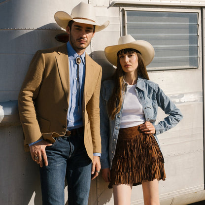 Lamb Suede Fringe Mini Skirt | Stetson Brown