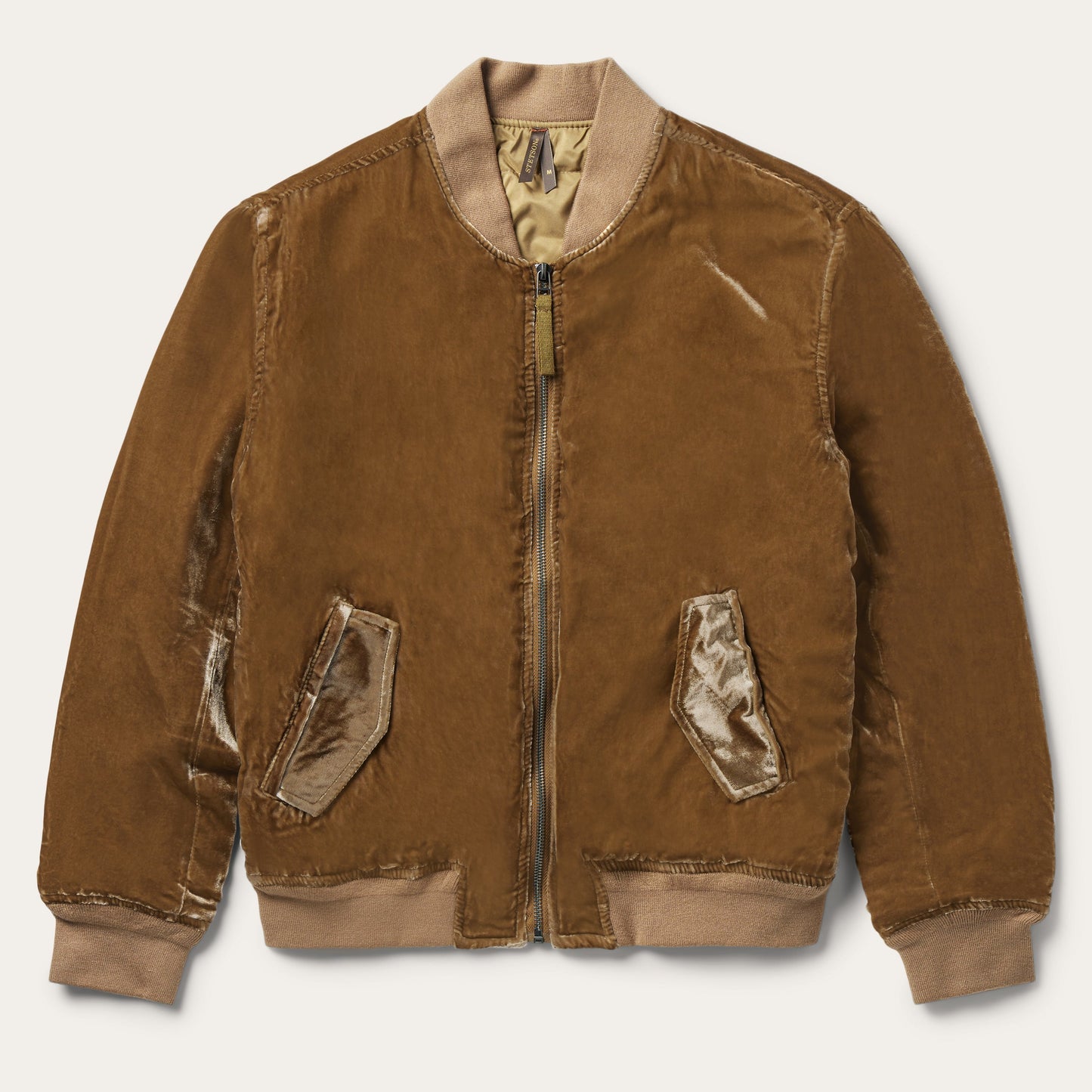 Embroidered Velvet Bomber Jacket | Stetson Copper