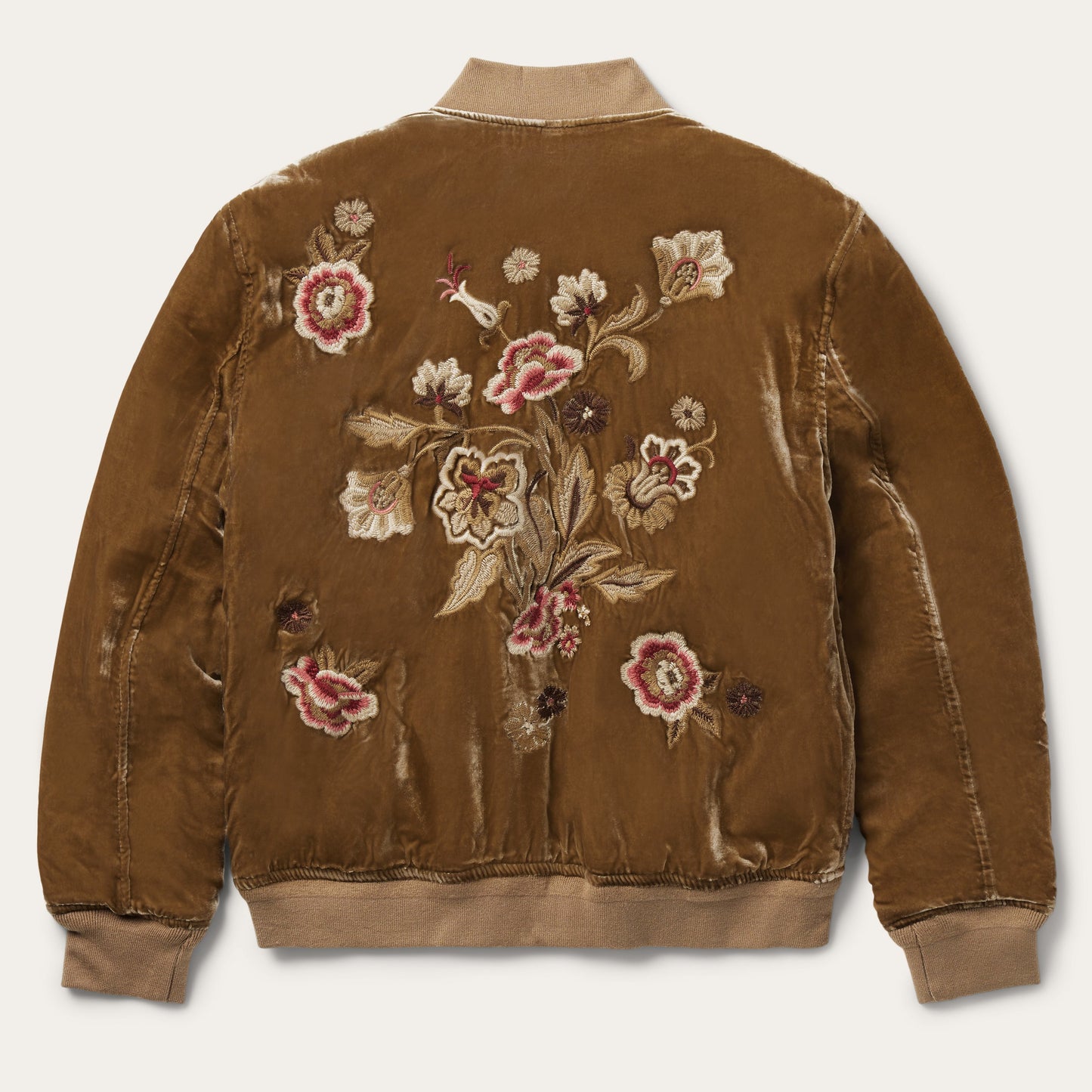 Embroidered Velvet Bomber Jacket | Stetson Copper