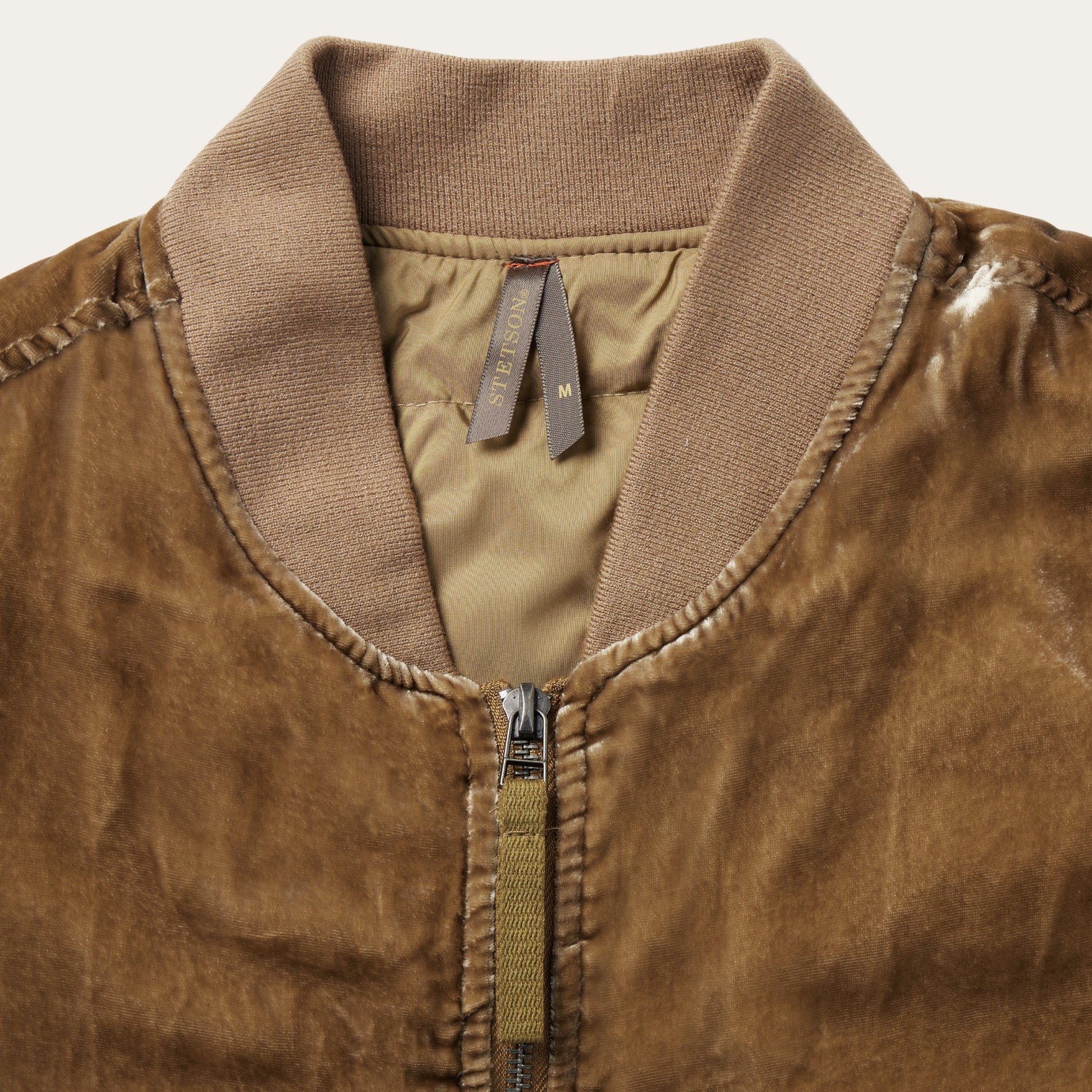 Embroidered Velvet Bomber Jacket | Stetson Copper