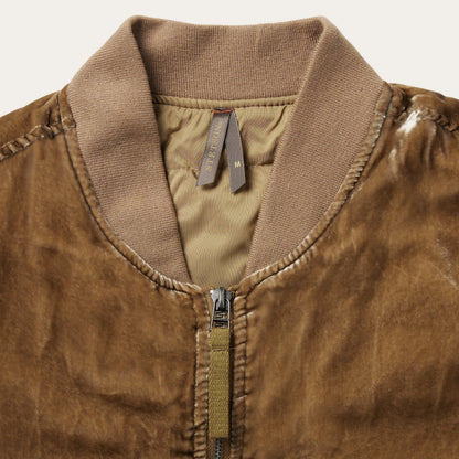 Embroidered Velvet Bomber Jacket | Stetson Copper