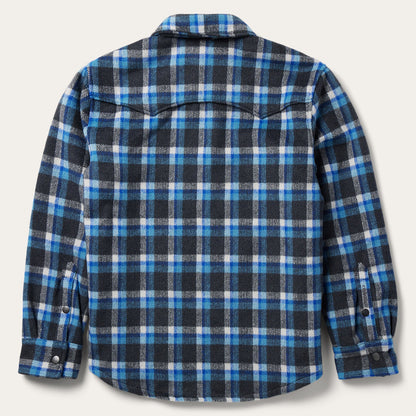 Blue Plaid Quilted Shirt Jacket | Stetson Blue