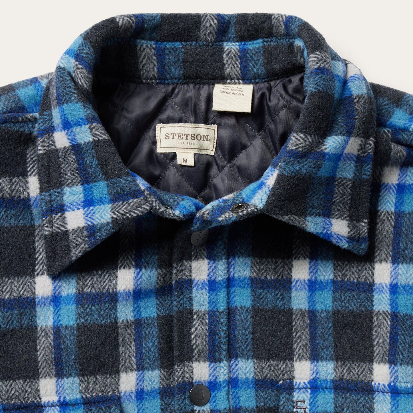 Blue Plaid Quilted Shirt Jacket | Stetson Blue