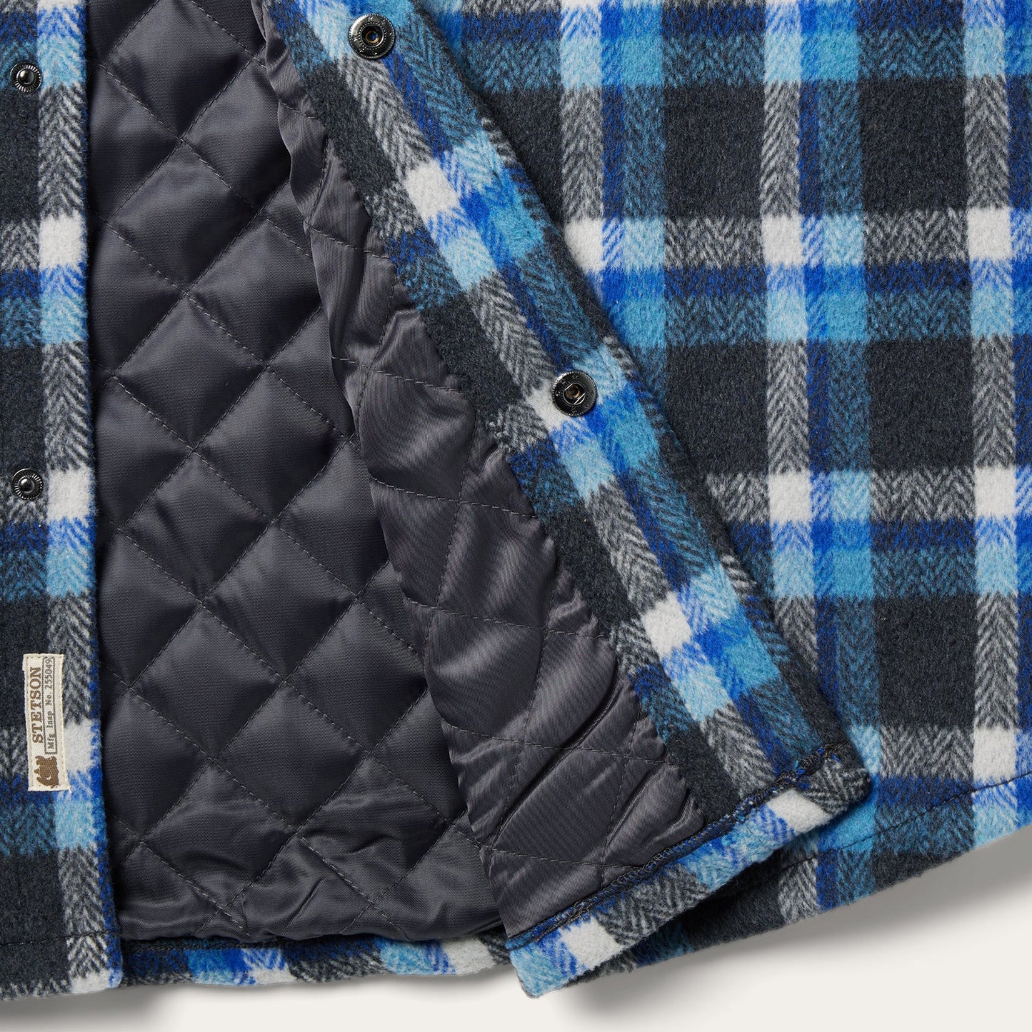 Blue Plaid Quilted Shirt Jacket | Stetson Blue