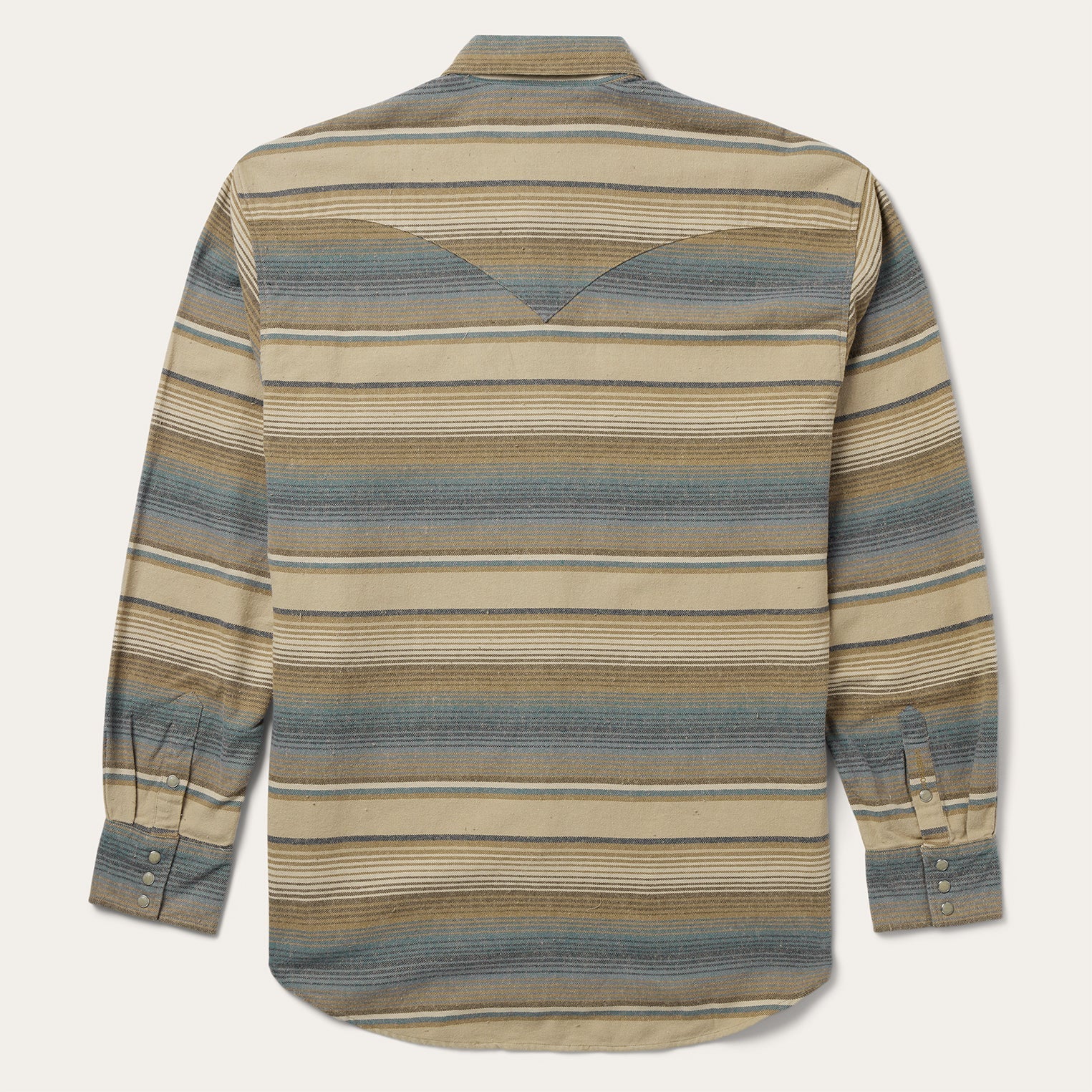 Blue Stripe Flannel Western Shirt | Stetson Blue