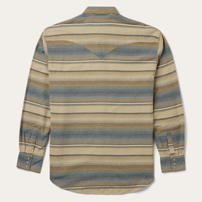 Blue Stripe Flannel Western Shirt | Stetson Blue