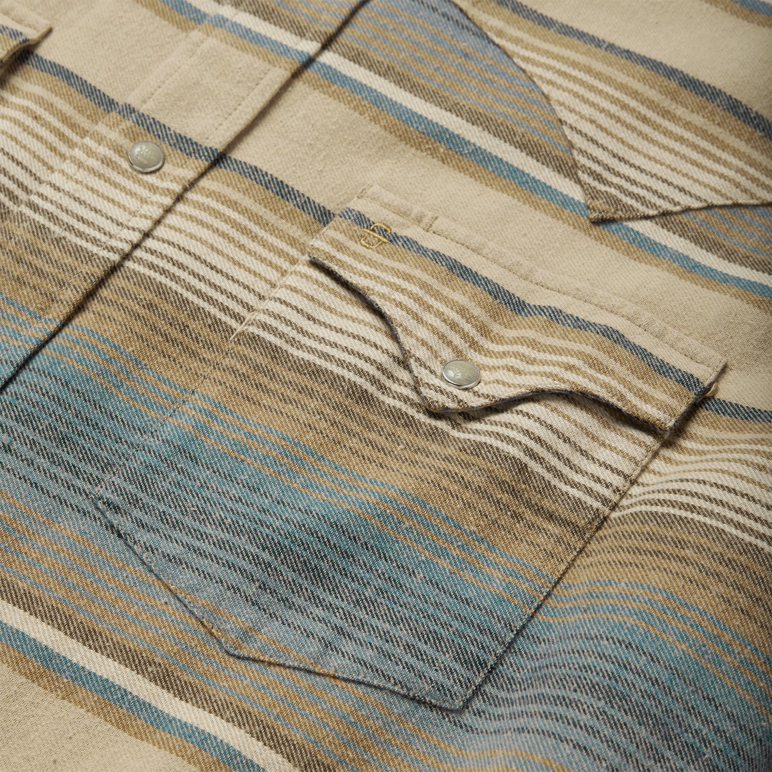 Blue Stripe Flannel Western Shirt | Stetson Blue
