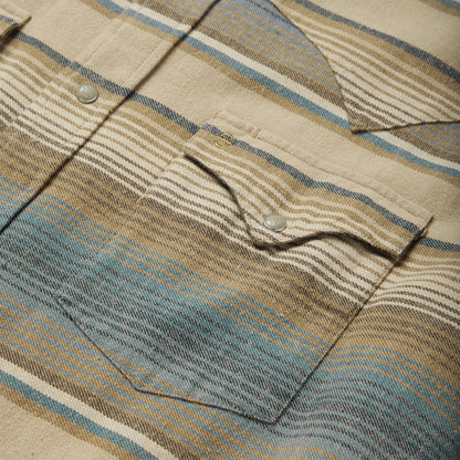 Blue Stripe Flannel Western Shirt | Stetson Blue