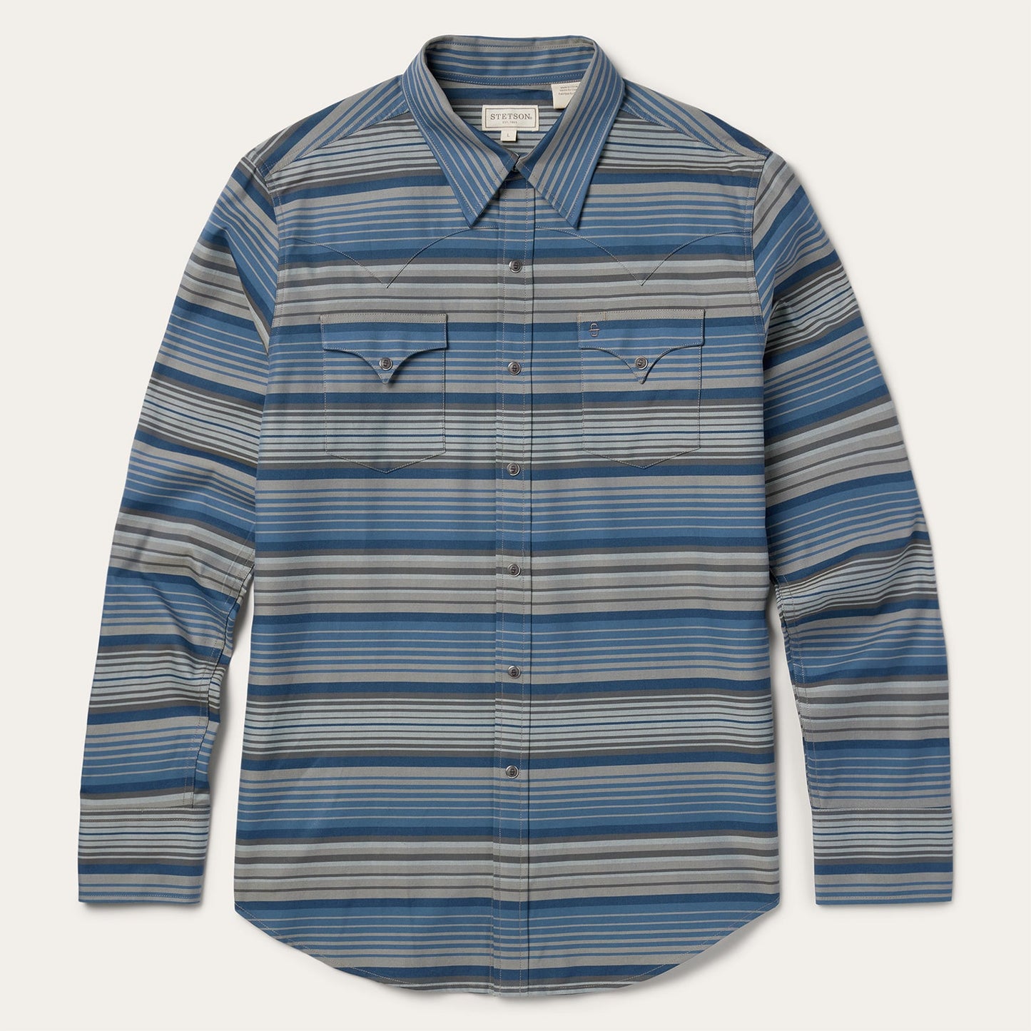 Serape Stripe Western Shirt | Stetson Blue