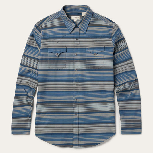 Serape Stripe Western Shirt | Stetson Blue