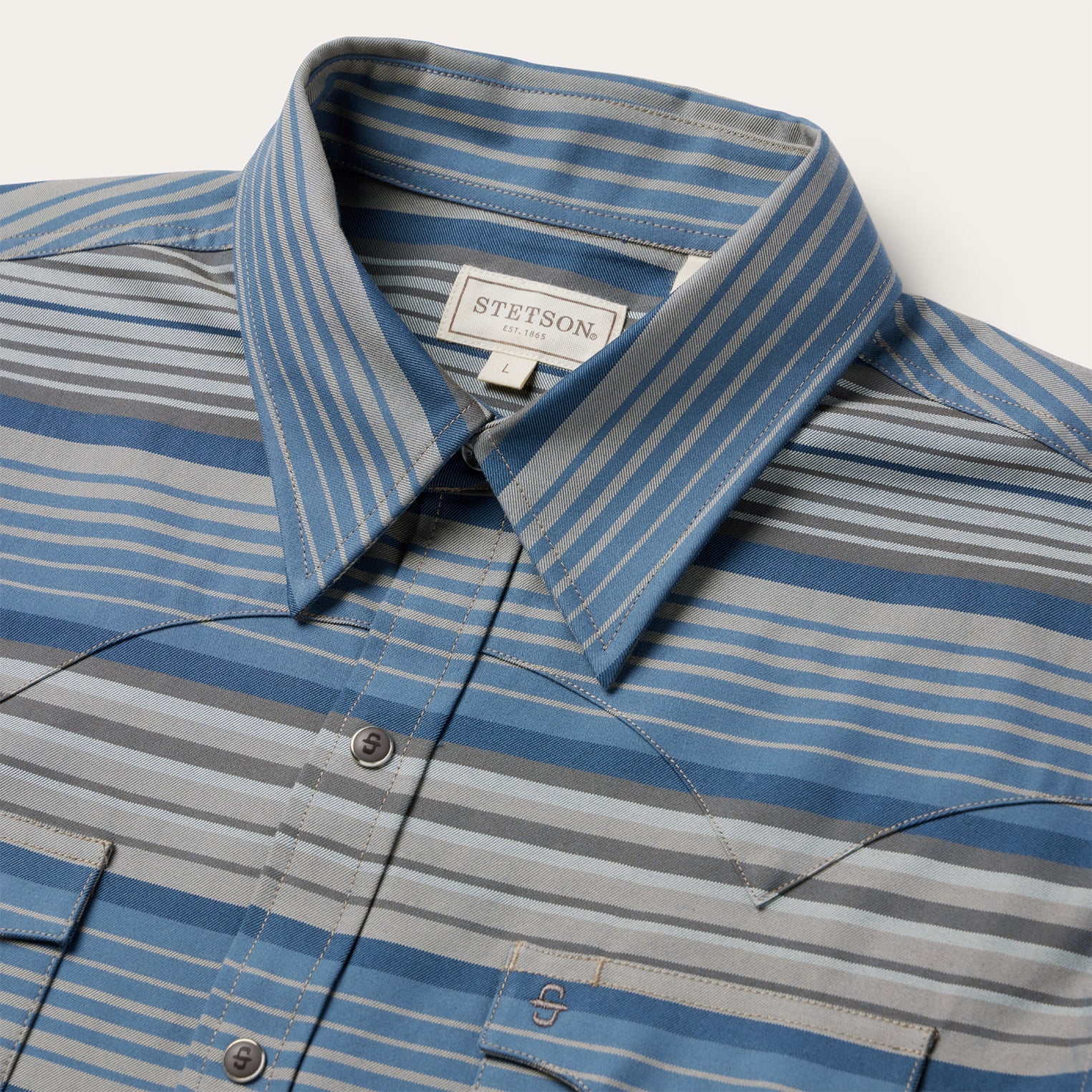 Serape Stripe Western Shirt | Stetson Blue