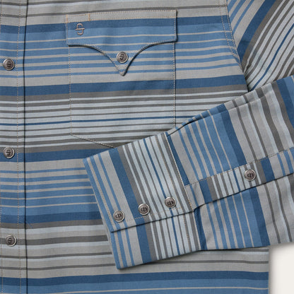 Serape Stripe Western Shirt | Stetson Blue
