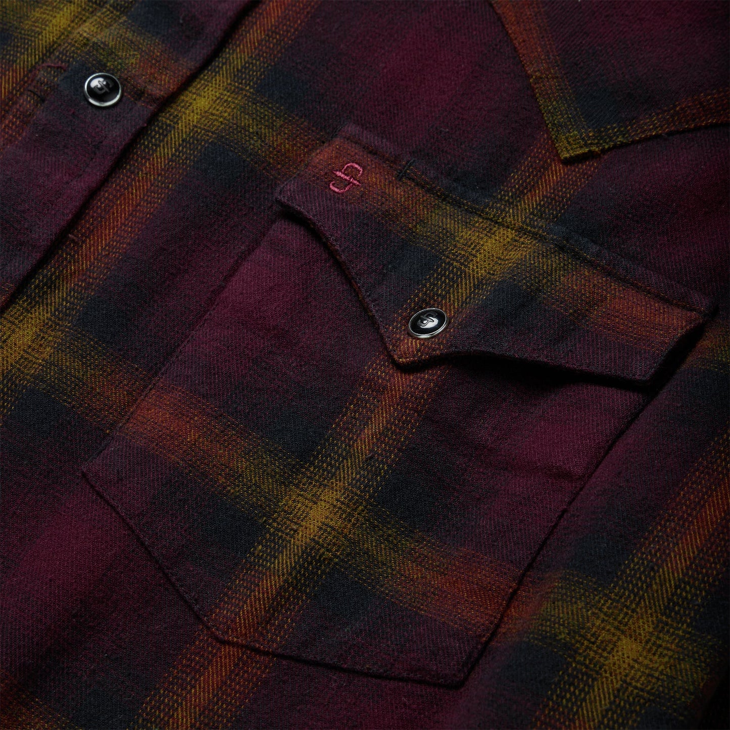 Black Wine Plaid Flannel Western Shirt | Stetson Wine