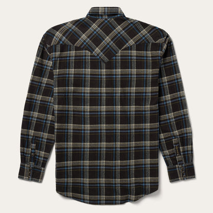 Brown Plaid Flannel Western Shirt | Stetson Brown