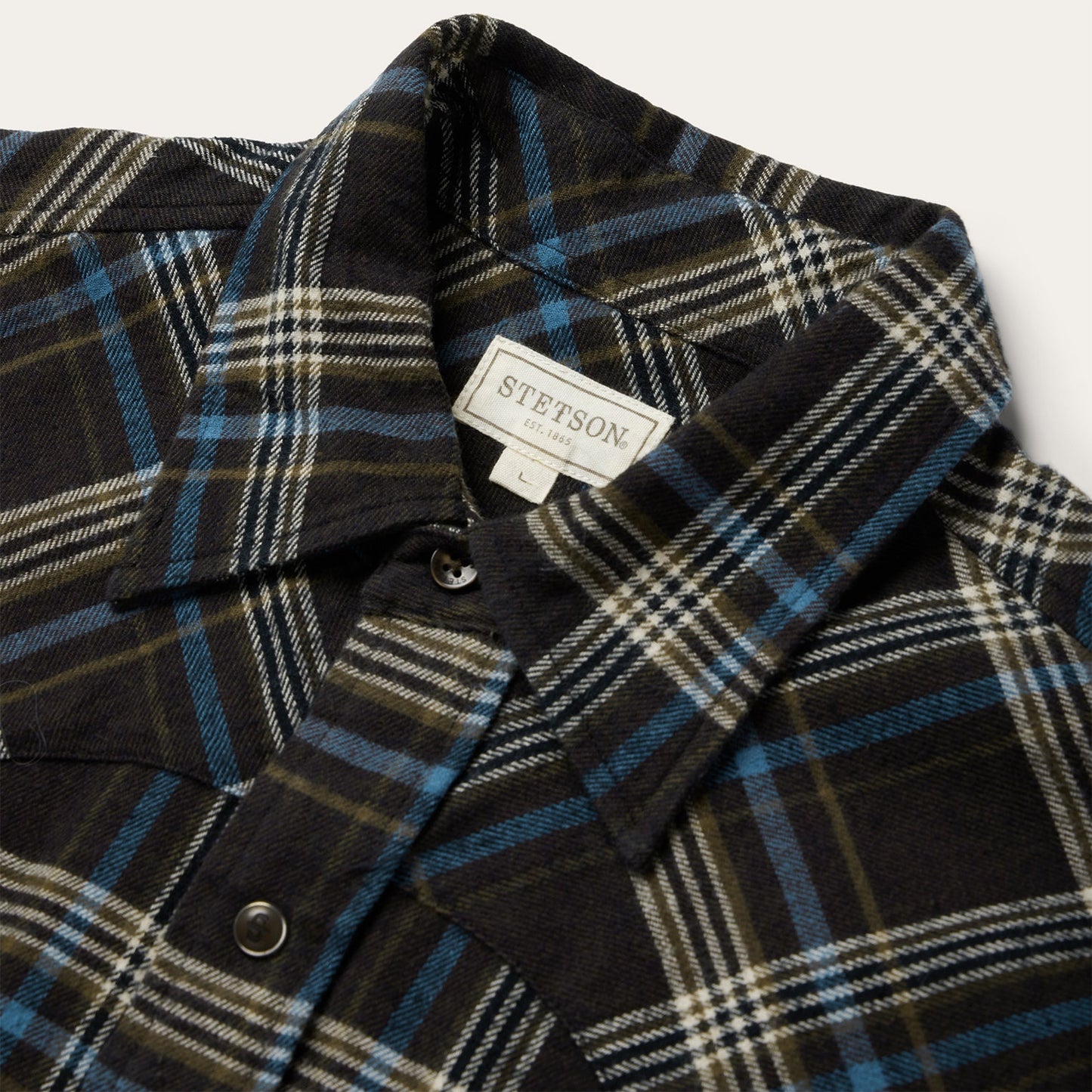 Brown Plaid Flannel Western Shirt | Stetson Brown