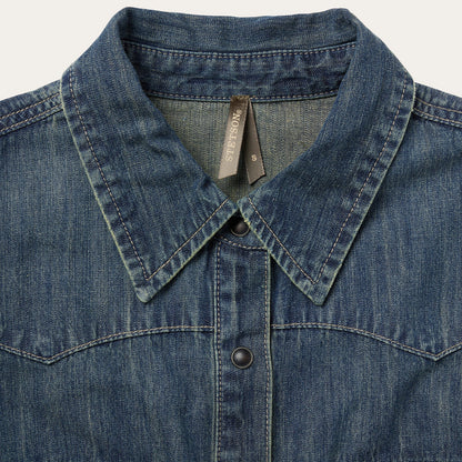 Dirty Denim Boyfriend Fit Shirt | Stetson Blue