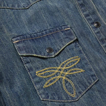 Dirty Denim Boyfriend Fit Shirt | Stetson Blue
