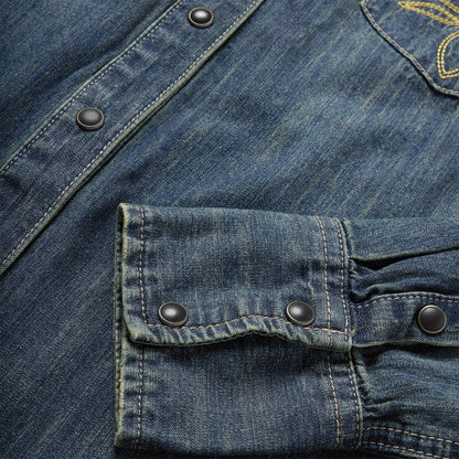 Dirty Denim Boyfriend Fit Shirt | Stetson Blue
