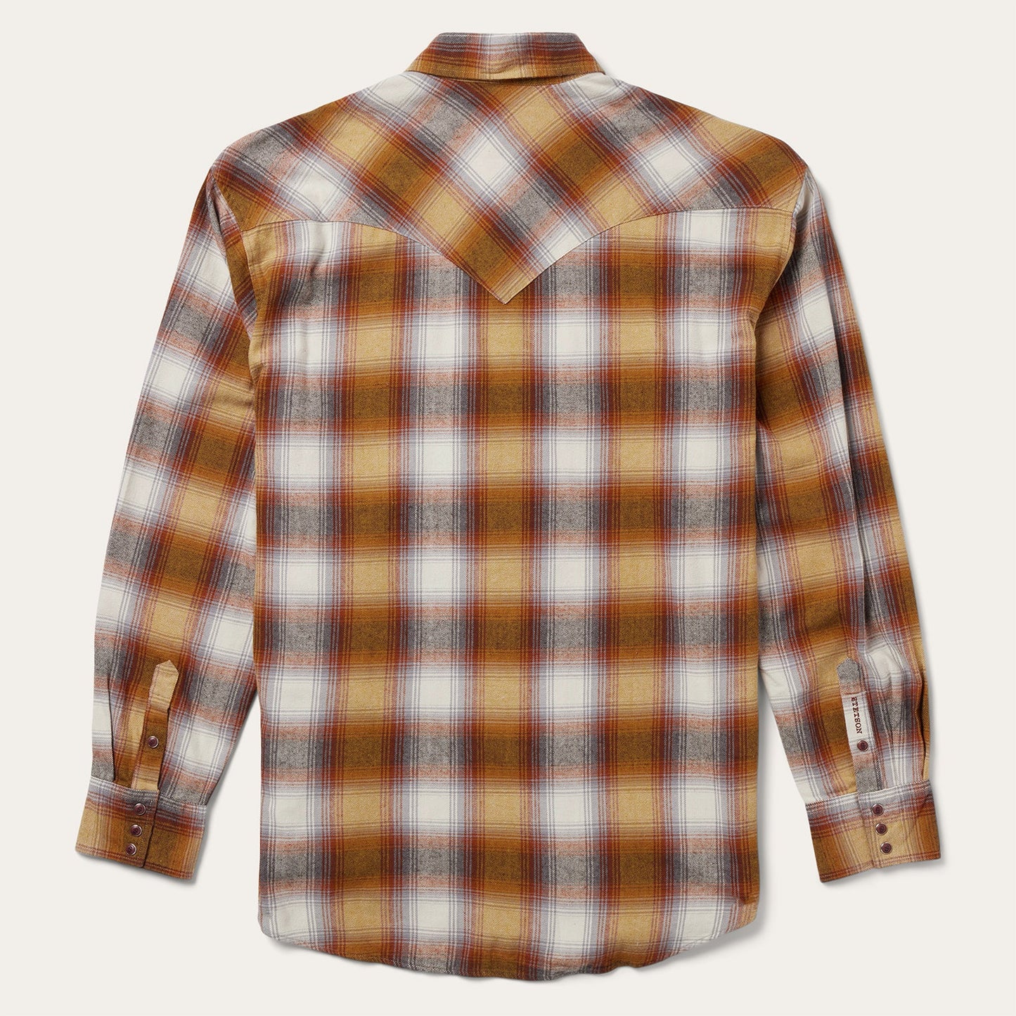 Rust Plaid Flannel Western Shirt | Stetson Brown