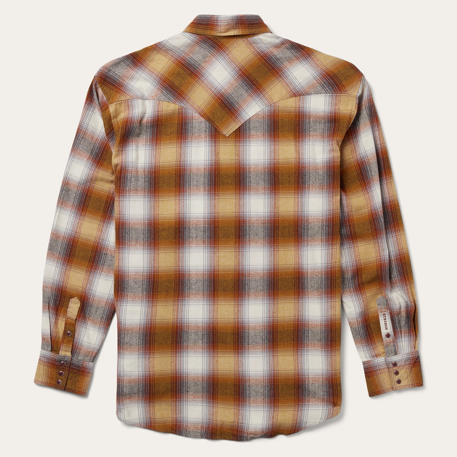 Rust Plaid Flannel Western Shirt | Stetson Brown