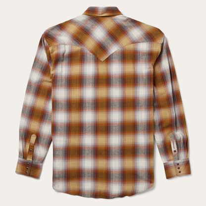 Rust Plaid Flannel Western Shirt | Stetson Brown