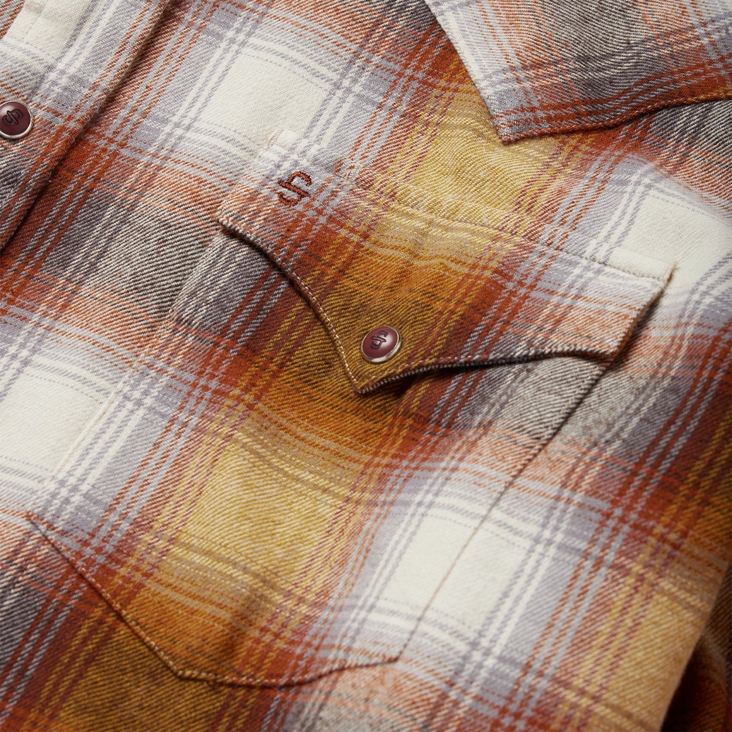 Rust Plaid Flannel Western Shirt | Stetson Brown