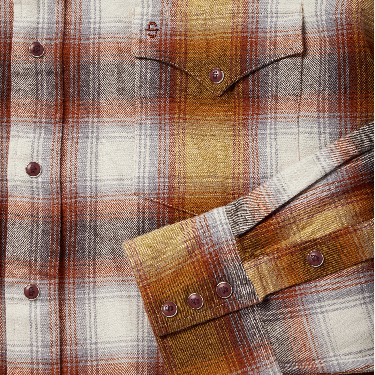 Rust Plaid Flannel Western Shirt | Stetson Brown