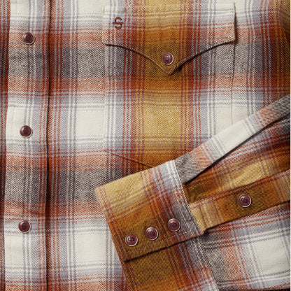 Rust Plaid Flannel Western Shirt | Stetson Brown