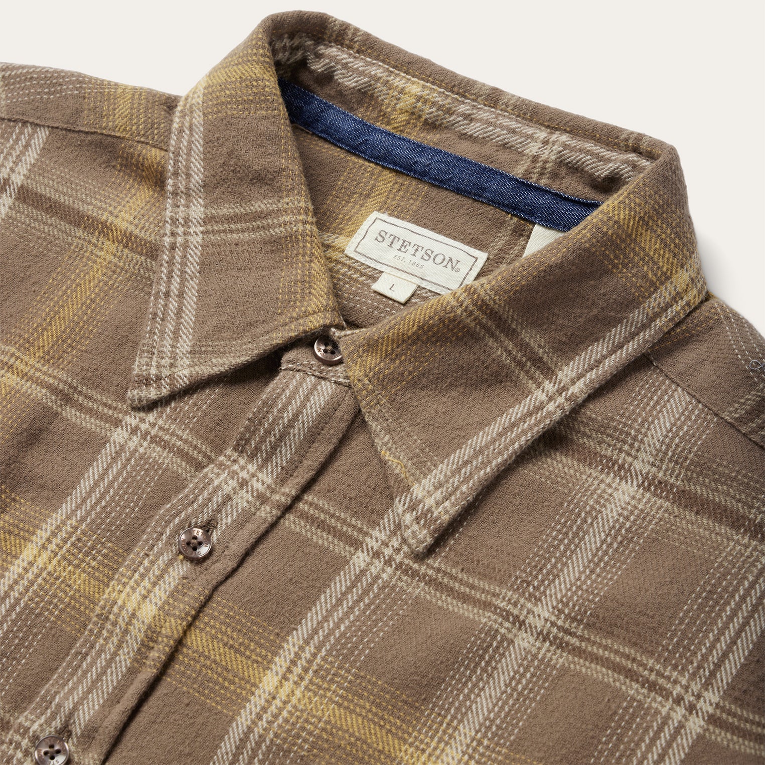 Brown Flannel Button-Front Shirt | Stetson Brown