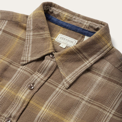 Brown Flannel Button-Front Shirt | Stetson Brown