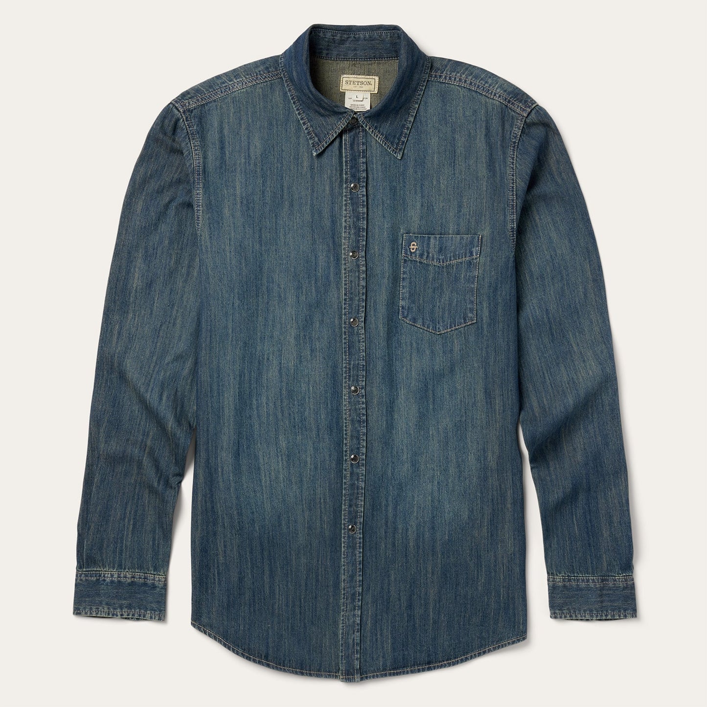 Dark Denim Western Shirt | Stetson Blue