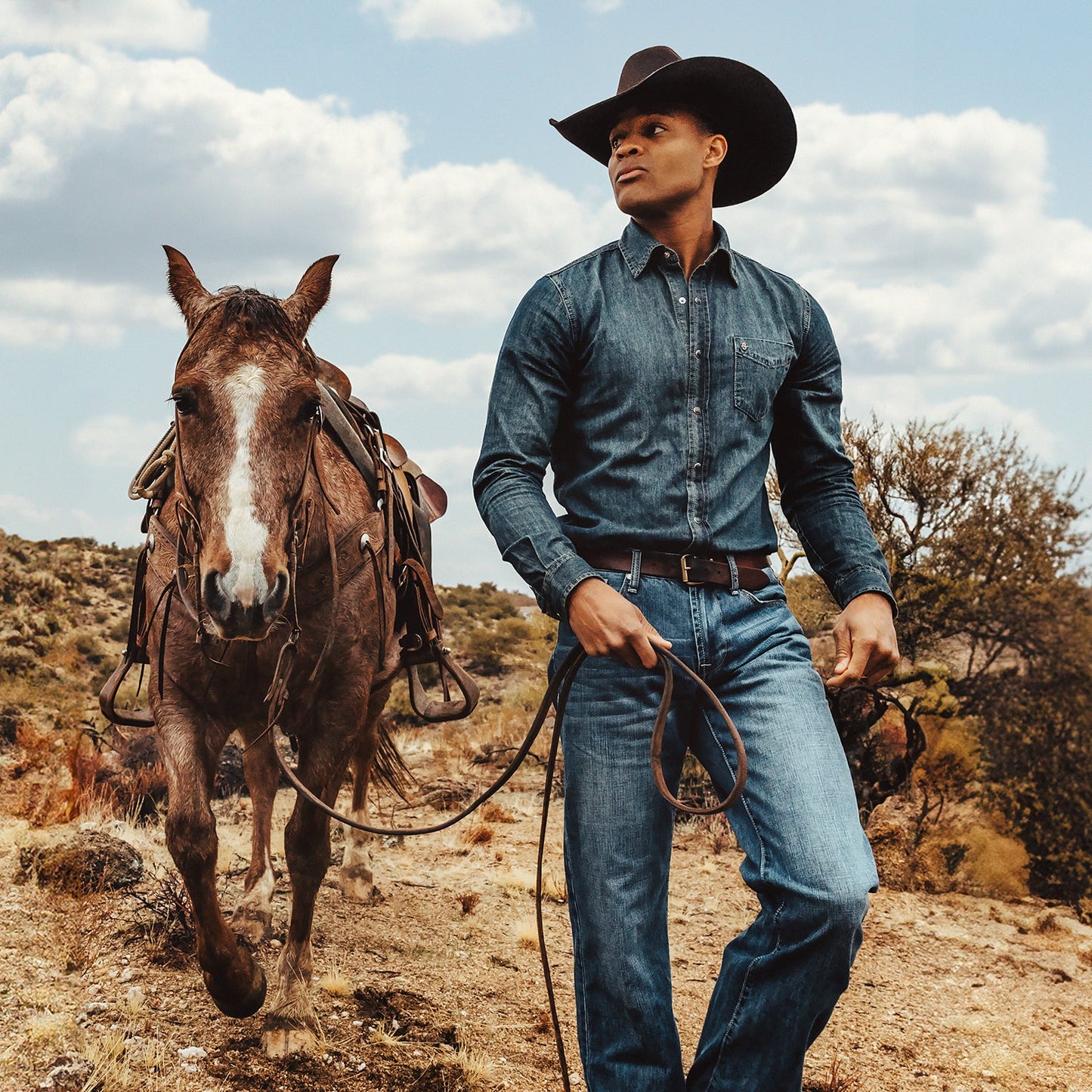 Dark Denim Western Shirt | Stetson Blue