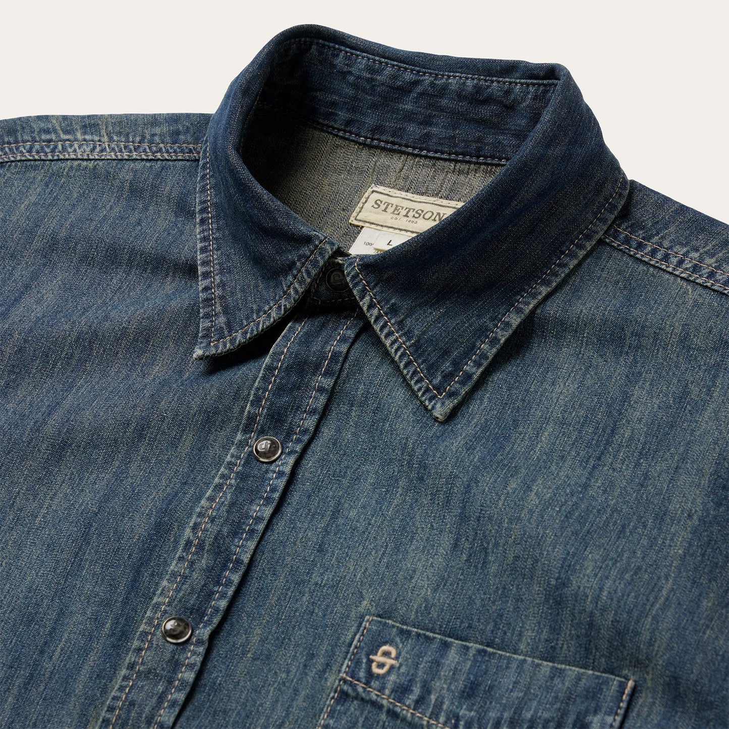 Dark Denim Western Shirt | Stetson Blue