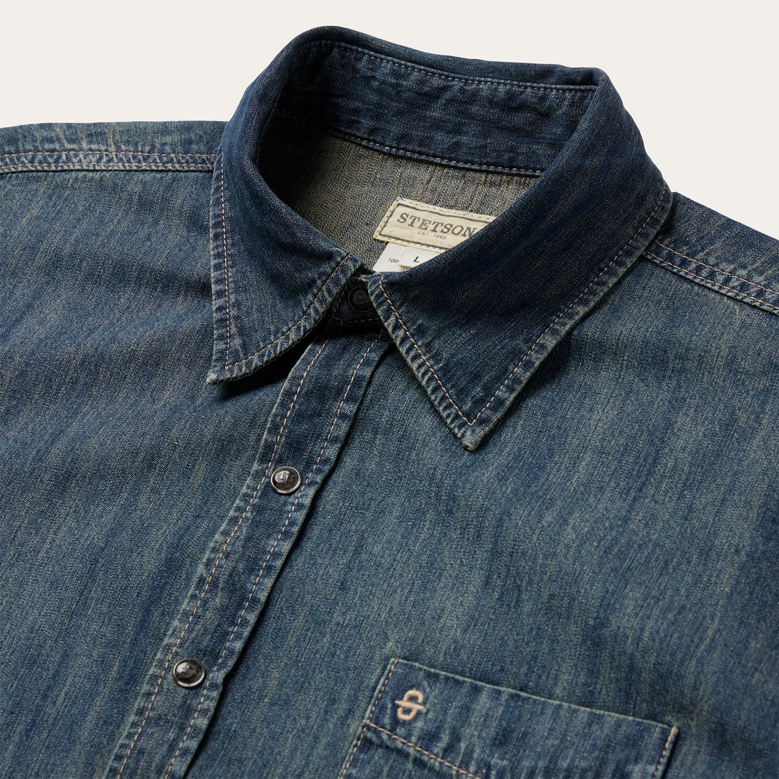 Dark Denim Western Shirt | Stetson Blue
