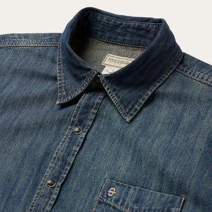 Dark Denim Western Shirt | Stetson Blue