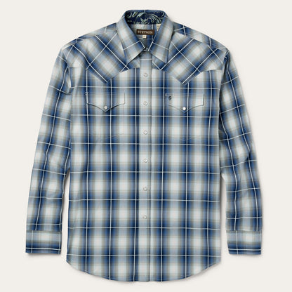Crystal Plaid Western Shirt | Stetson Blue
