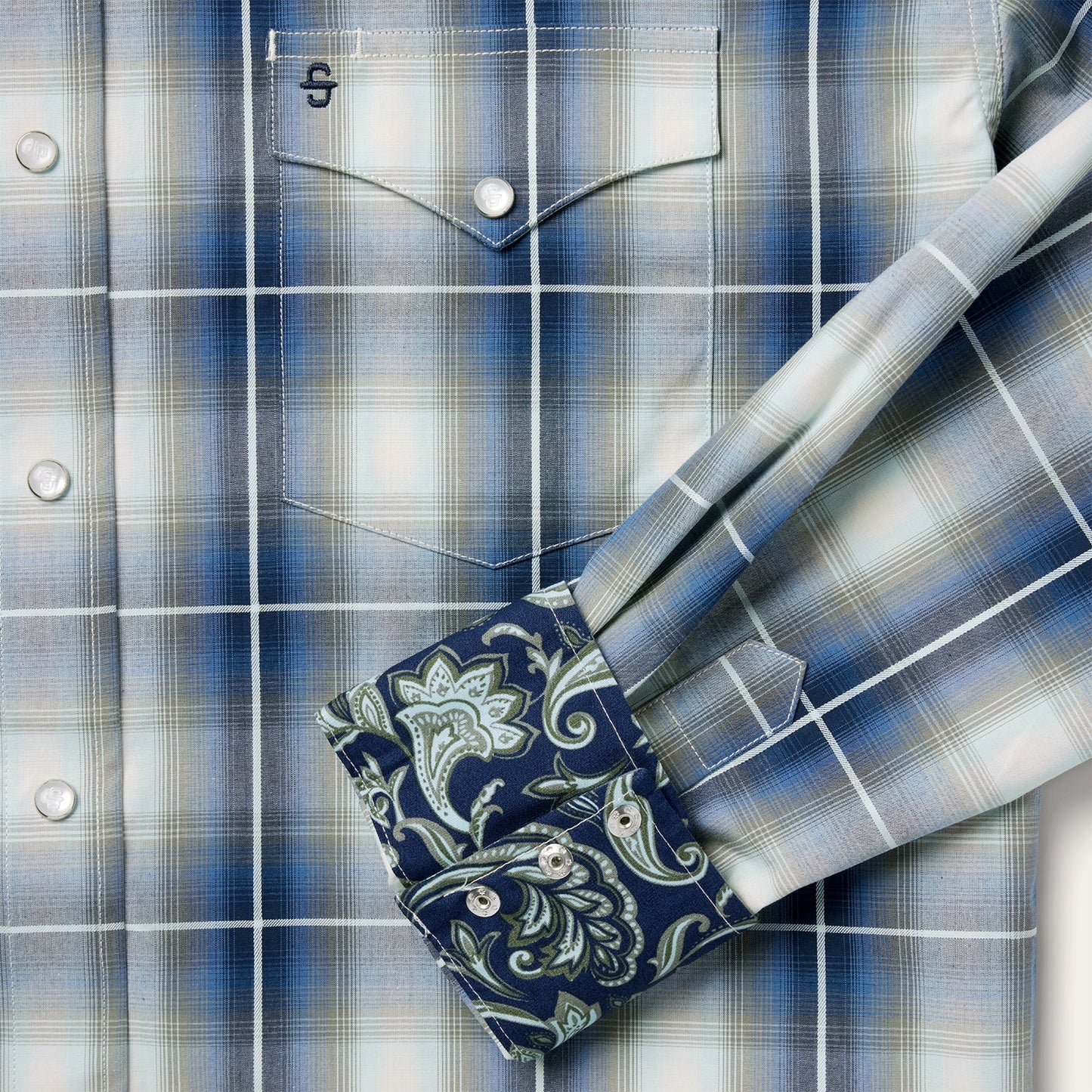 Crystal Plaid Western Shirt | Stetson Blue